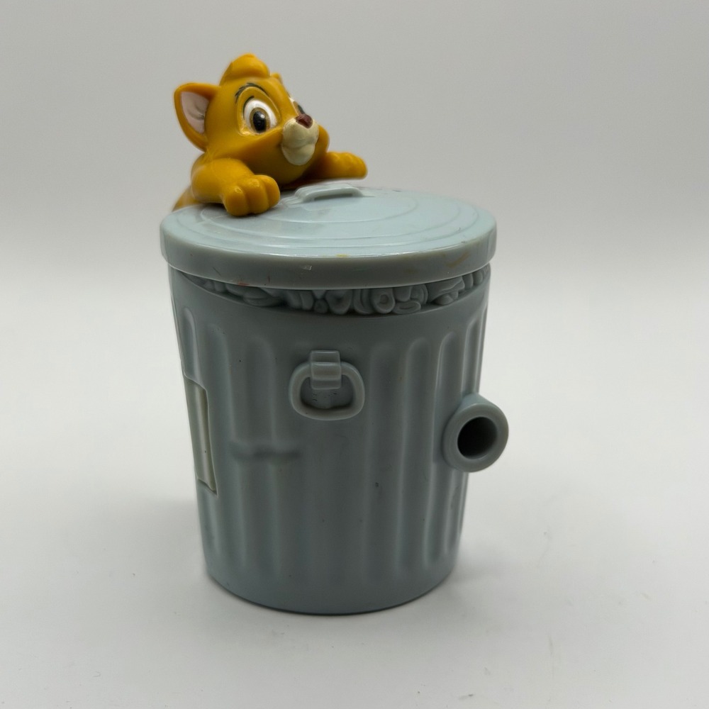 Vintage Disney Oliver and Company Burger King Kids Club Trash Can Toy Figure